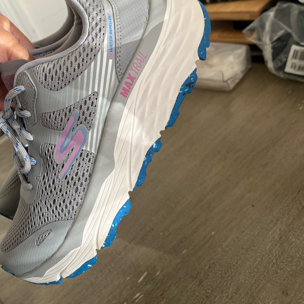 Skechers Gray and Blue Max Trail Sneakers